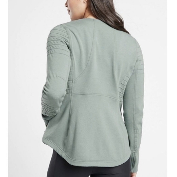 Athleta Moto Jacket w/ Asymmetric Front Zipper Moto Style Detail- Size XS - Picture 4 of 16